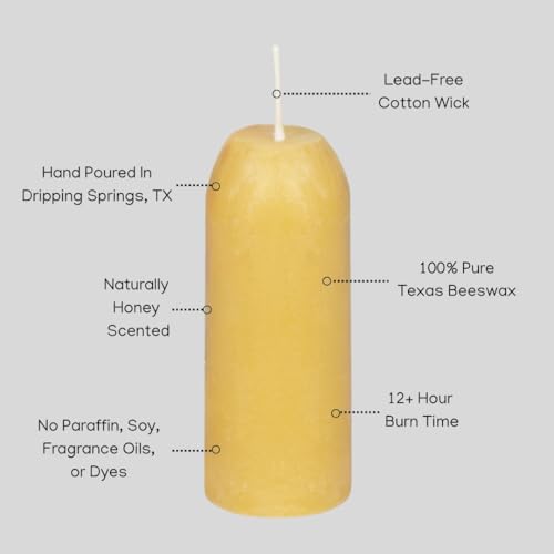 Original Pure Beeswax Lantern Candle - 100% Pure Beeswax, 12H Burn Time, Indoor/Outdoor Emergency Use