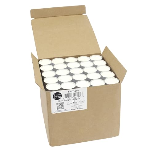 Stonebriar White Unscented Smokeless Long Burning Tea Light Candles for Home Decor
| Stonebriar 200 Count White Unscent