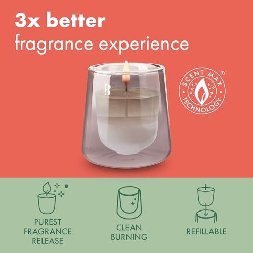 BOLSIUS CleanLight Refill Scented Candle - Cedarwood & Vetiver - Sustainable & No Palm Oil - 2 Piece Refill - 20 Hour Bu