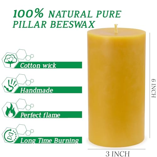 2 Pack 3x6 Inch Beeswax Pillar Candles for Home Decor, Party, and Wedding  
2 Pack 2x4 Inch Hand Roll Pillar Candles for
