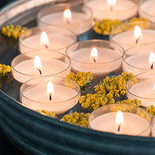 Stonebriar 96 Count White Unscented Smokeless Long Burning Tea Light Candles for Home Decor with 6 to 7 Hour Burn Time
S
