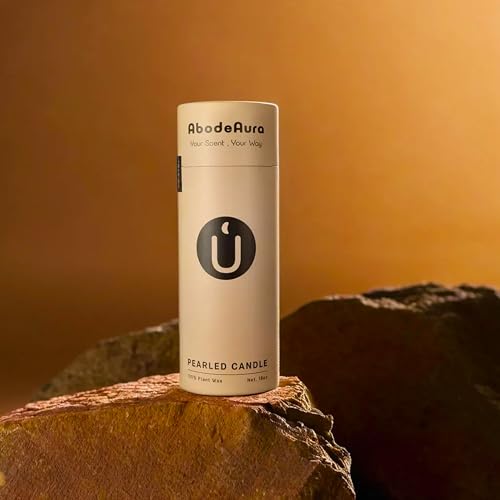 Pearled Candle 18 oz Citrus Sunrise Orange Lemon Grapefruit Scented Refillable Sand Candle - 125+ Hour Burn Time Glass C