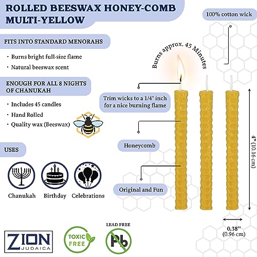 Zion Judaica Natural Beeswax Hanukkah Candles Honey Scented Set
Zion Judaica Hanukkah Candles Set for Holiday Gift
Zion