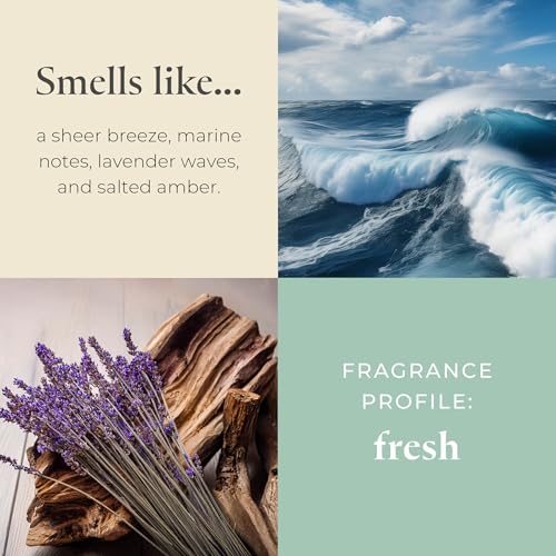 PartyLite Ocean Lavender Scented Candle Refill, Vanilla Sea Salt Driftwood, Driftwood Scent for Relaxation, 10oz 1-Wick