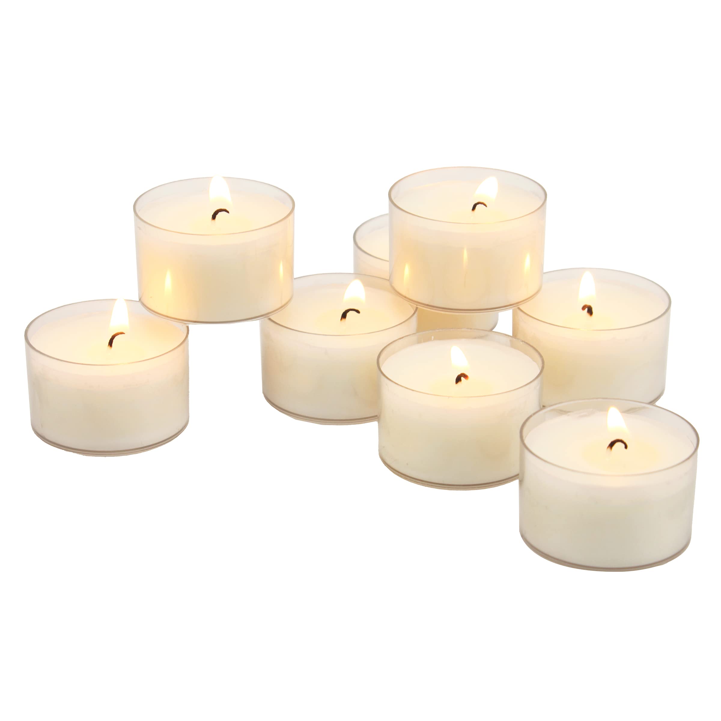 Stonebriar 96 Count White Unscented Smokeless Long Burning Tea Light Candles for Home Decor with 6 to 7 Hour Burn Time
S